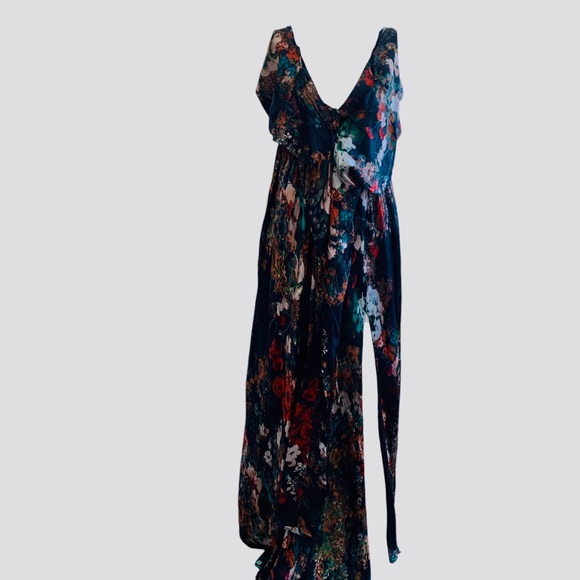 ETXART & PANNO FLORAL SILK MAXI DRESS SPAGHETTI STRAP SILK GOWN - Picture 14 of 16